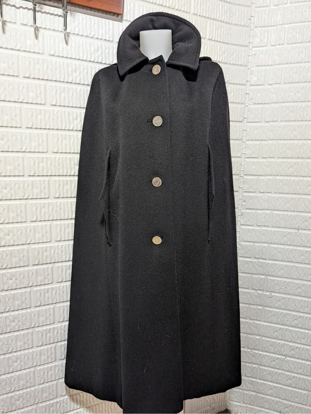 Original Wollstaedter Loden Coat Water-Repellent Wool Blend Cape Coat Size 40